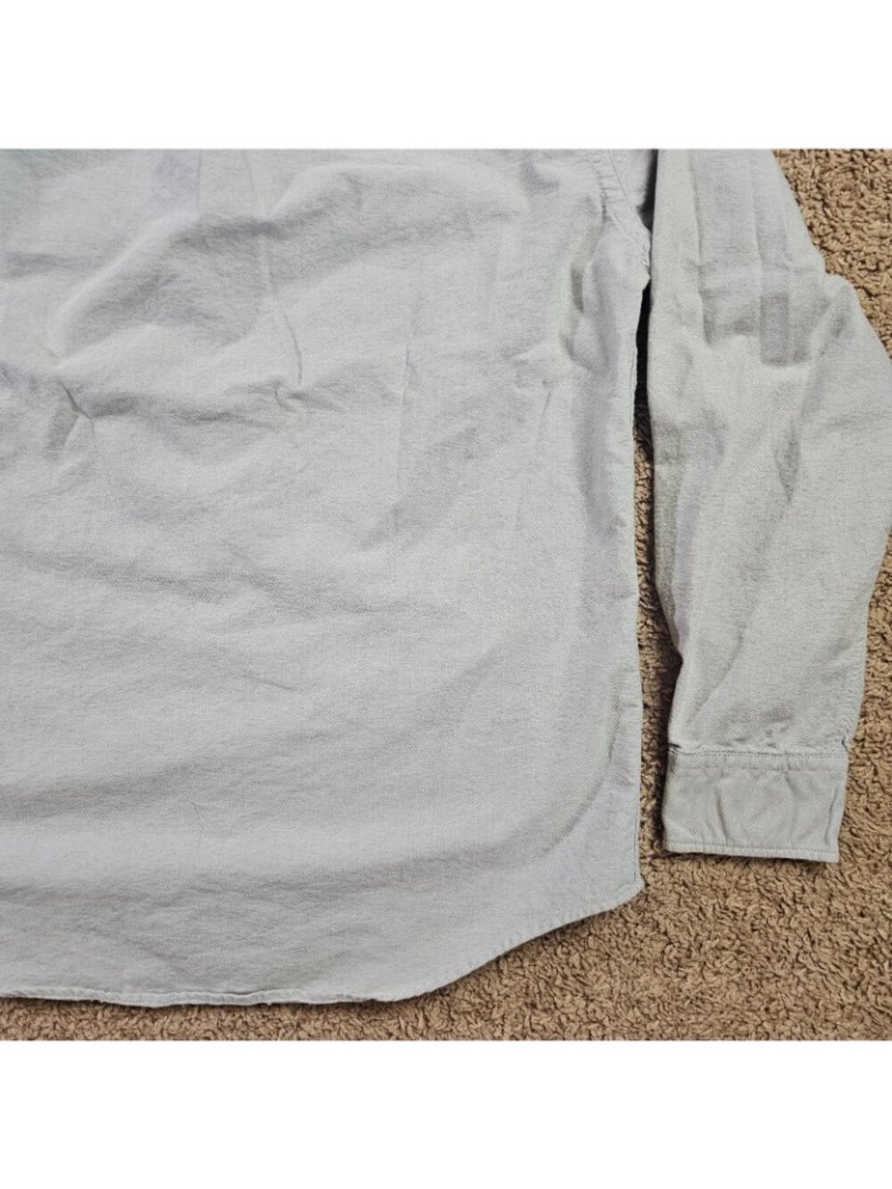 American Eagle Button Up Shirt Mens M Gray Classic Fit Solid Logo Cotton Casual - Picture 12 of 12